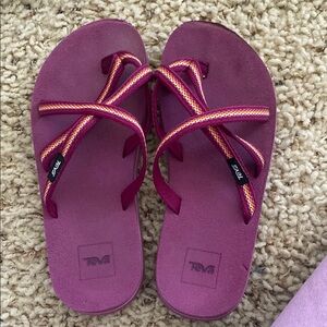 Teva Pink Sandals with Striped Straps